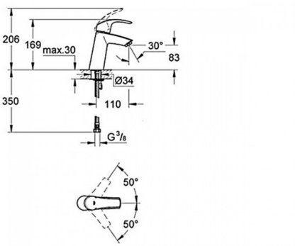 Змішувач GROHE EUROSMART 23324001 - Зображення 7