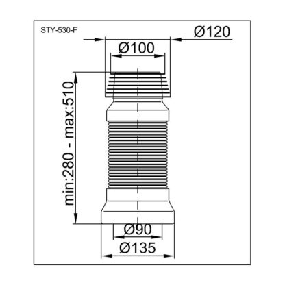 Гофроване з'єднання для унітазу STY-530-F - Зображення 4