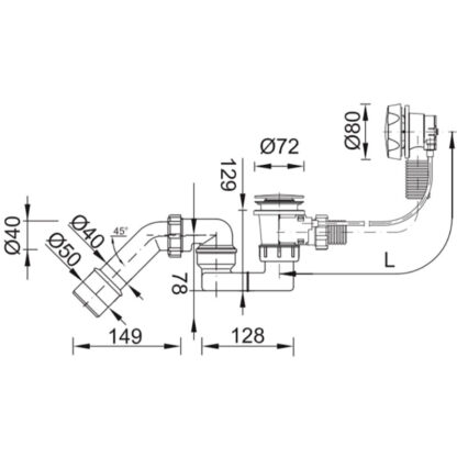 Сифон для ванни STY-536-A-K-L-83 - Зображення 4