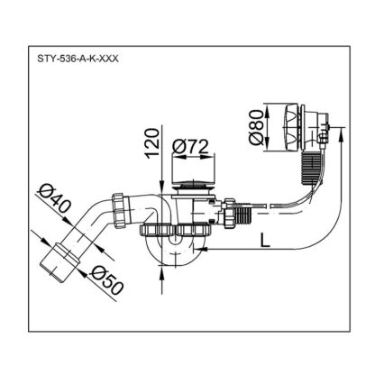 Сифон для ванни STY-536-AKD-83 - Зображення 4