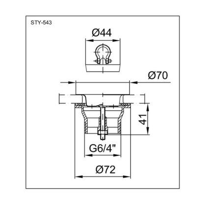Водозлив для мийок STY-543 з пластиною 6/4 - Зображення 4
