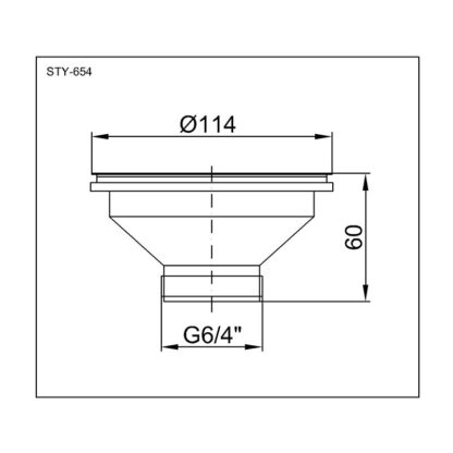 Водозлив для мийок STY-654 114 мм 6/4 ″ - Зображення 4