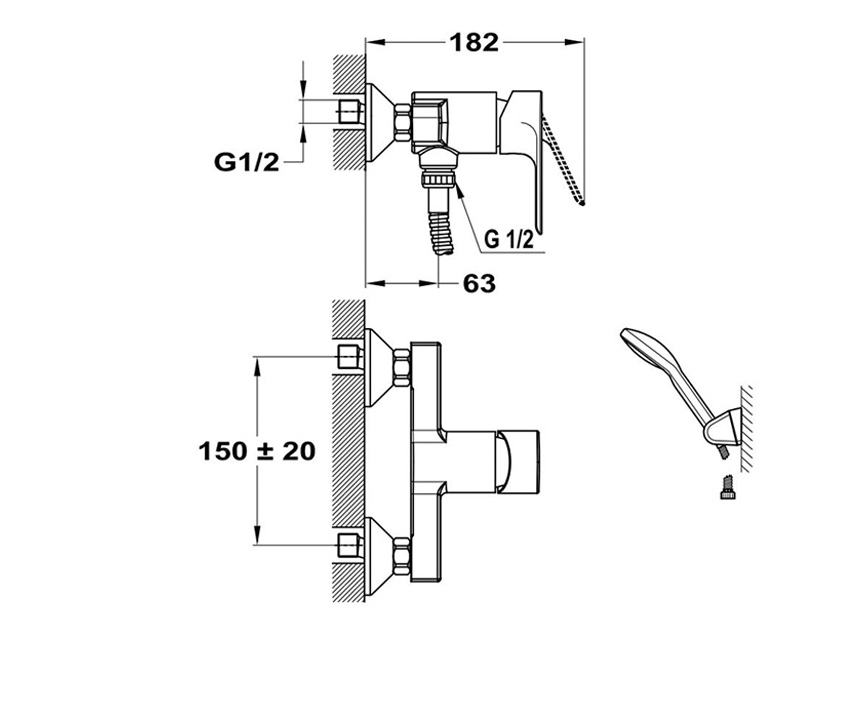 Змішувач Mofem Trendplus для душу 153-1551-00 - Зображення 2